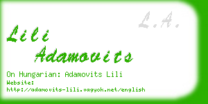 lili adamovits business card